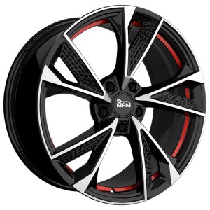 Janta aliaj MAM Leichtmetallräder RS6 7.0x16" 5x100 ET38 BFPRI -  Black Front Polished Red Inside