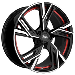 Janta aliaj MAM Leichtmetallräder RS5 7.0x16" 5x120 ET35 BFPRI -  Black Front Polished Red Inside