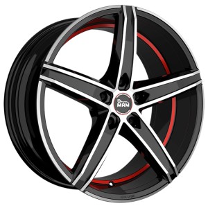 Janta aliaj MAM Leichtmetallräder OX-18 8.5x19" 5x108 ET84 BFPRI -  Black Front Polished Red Inside
